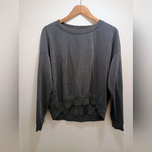 H&M Sharkbite Hem French Terry Cotton Blend Sweatshirt Blue